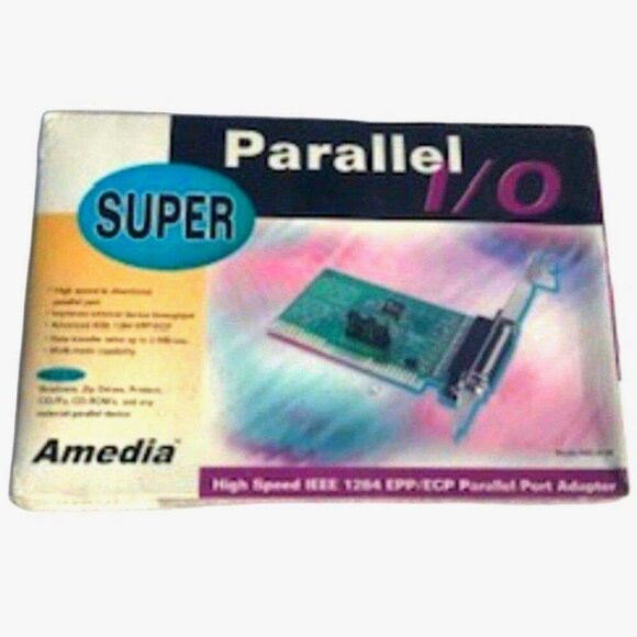 Parallel Port Adaptor . Super Parallel Conductor High Speed IEEE . Amedia 1/0